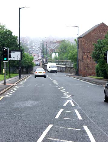 North view from Shields Road, with skew bridge in foreground