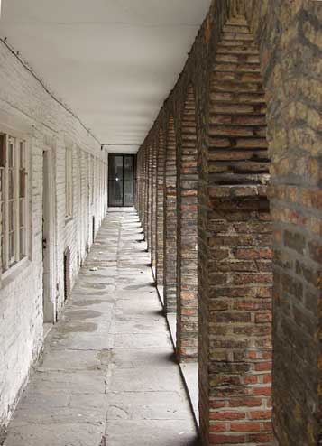 Inside the colonnade
