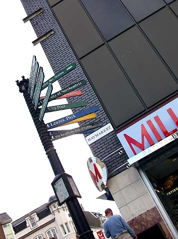 Haymarket fingerpost akimbo