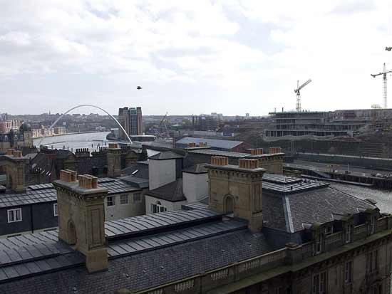 View over the rooves to the east