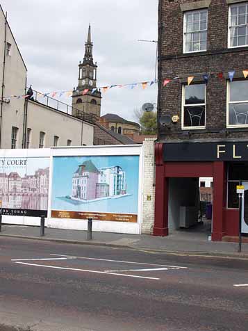 All Saints glimpsed from the Quayside