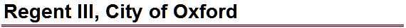 Regent III, City of Oxford
